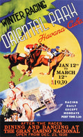 Poster Winter Racing Oriental Park Havana, Cuba (1939) Vintage Travel Advertising Reproduction Print (15 3/4 x 26)