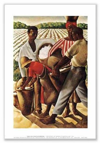 Employment of Negroes in Agriculture, 1934 (AKA: Cotton Pickers) by Earle Wilton Richardson - 30 x 20 inches - Fine Art Print / Poster