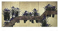Iris by Plank Bridge by Suzuki Motonaga Kiitsu - 18 1/2 x 35 inches - Fine Art Print / Poster