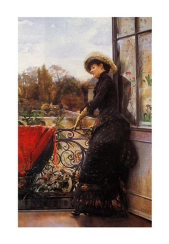 On The Terrace by Julius Stewart 18"x28" Art Print Poster