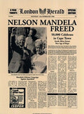 Nelson Mandela Freed by London Herald - 16 x 12 inches - Fine Art Print / Poster