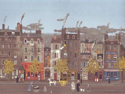 Bruce Teleky Cafe Parisienne by Michel Delacroix 12.375"x17.25" Art Print Poster