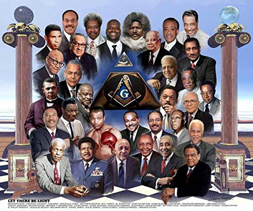 Wishum Gregory Let There Be Light: African American Freemasons, 10x8 Inches, Black Frame