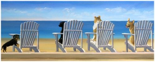 Bruce Teleky Beach Chair Tails by Carol Saxe 20"x8" Art Print Poster