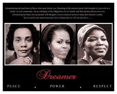 Dreamer (Trio): Peace, Power, Respect Art Poster Print (Overall Size: 10x8) (Image Size: 9.5x7.5) King Obama Shabazz