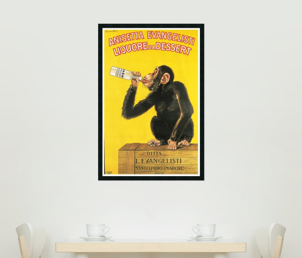 Framed Art Print, 'Anisetta Evangelisti Liquore da Dessert (ca. 1925)' by Carlo Biscaretti: Outer Size 25 x 37"
