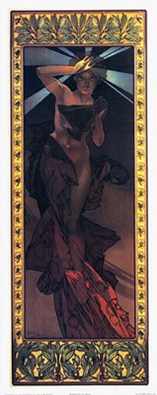 Morning Star by Alphonse Mucha - 28 x 11 inches - Fine Art Print / Poster
