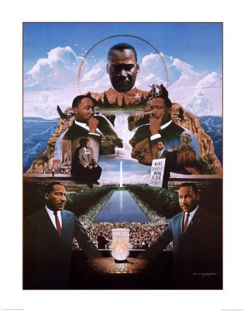 Martin Luther King by Edward Clay Wright - 28 1/2 x 22 inches - Fine Art Print / Poster