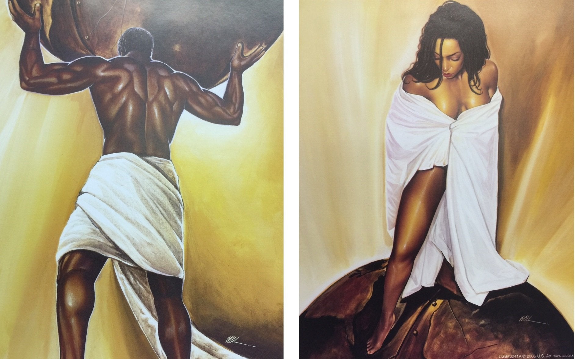 Set of Power of Man & Power of Woman Wall Décor Picture 8x10 WAK Art Prints with Framing Options