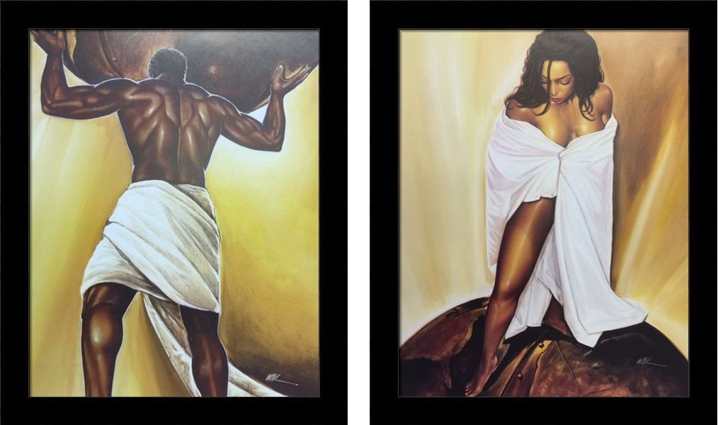 Set of Power of Man & Power of Woman Wall Décor Picture 8x10 WAK Art Prints with Framing Options