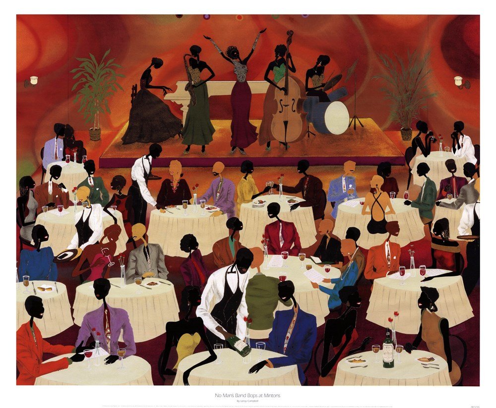 No Man's Band Bops at Mintons by Leroy Campbell Art Print, 32 x 27 inches