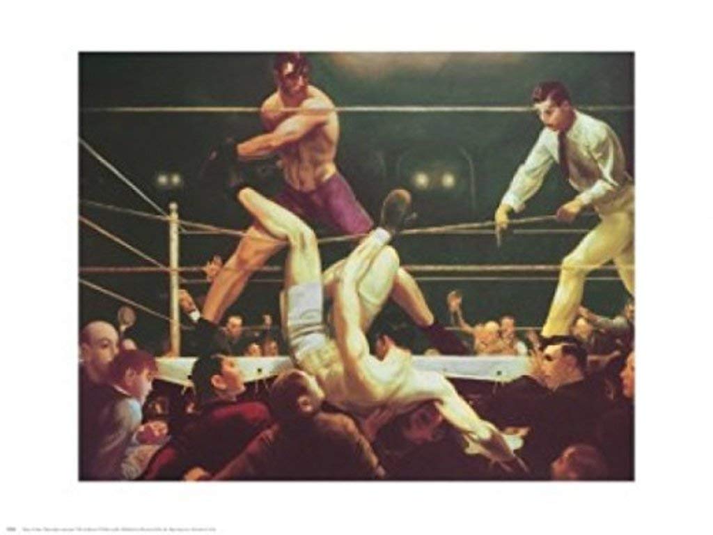 Dempsey and Firpo, 1924 Art Poster Print by George Wesley Bellows, 20x16