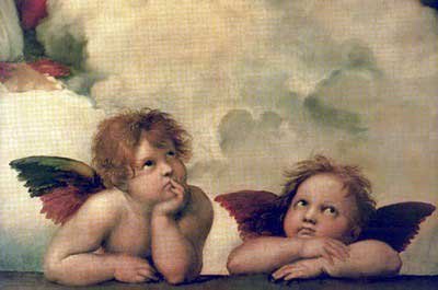 The Cherubim Putti Angels of the Sistine Madonna, C.1514 Print Raphael (35 x 24)