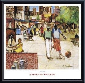 Barewalls Harlem, Framed Art Print by Charles Rucker