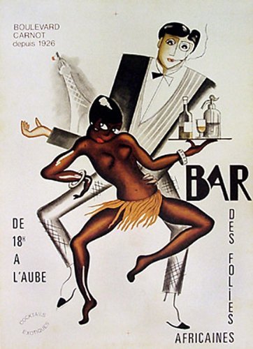 Bar Negre by Paul Colin Josephine Baker African-American Jazz Singer Vintage Advertising Art Deco Poster (27.5 x 38)