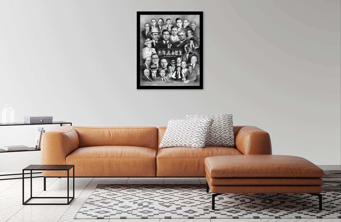Wise Guys: La Cosa Nostra by Wishum Gregory (28x24 inches - Framed Art Print - Black Frame)