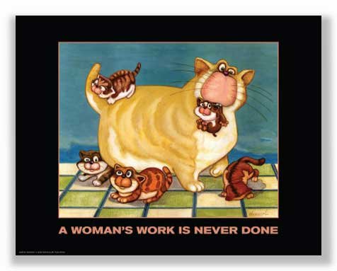A Woman's Work is Never Done by Kourosh 8.25"x8.25" Art Print Poster