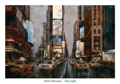 City Lights Art Poster PRINT Marti Bofarull 39x28
