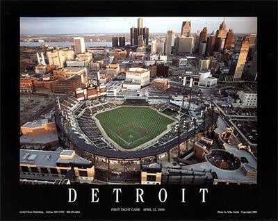 artworkforless.com Detroit, Michigan - Comerica Park by Mike Smith - 22 x 28 inches - Fine Art Print/Poster