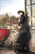 On the Terrace by Julius Stewart . Art Print Poster 18.00 X 28.00