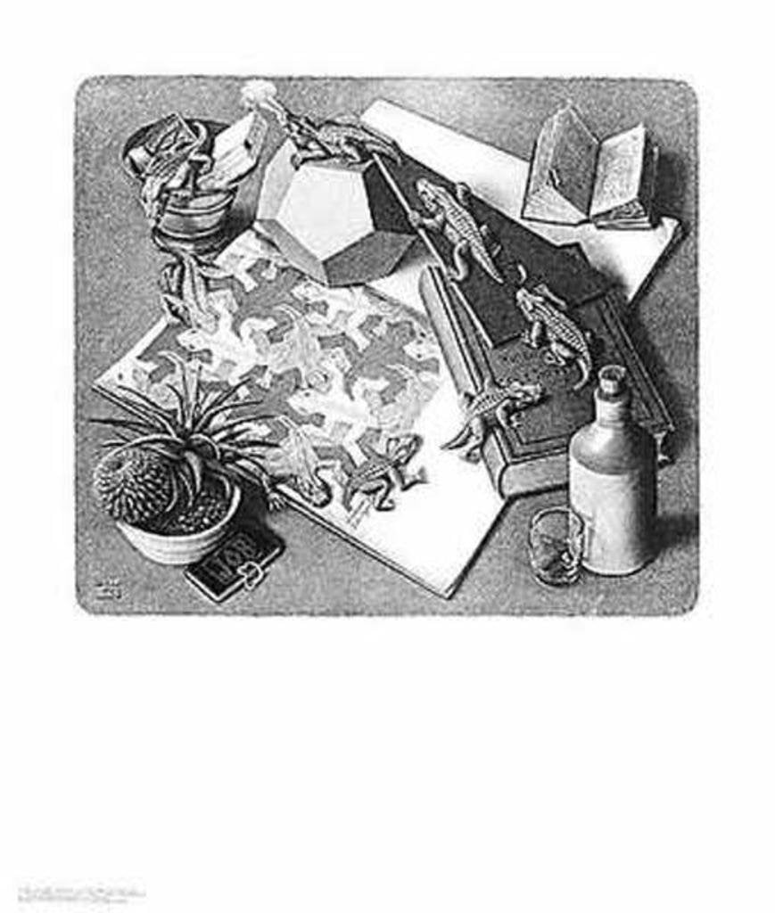 artworkforless.com Reptiles by M.C. Escher - 25 5/8 x 21 3/4 inches - Fine Art Print/Poster