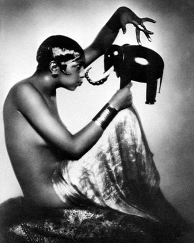 Bruce Teleky Josephine Baker with Elephant Model, 1925 by McMahan Photo Archive 10"x8" Art Print Poster