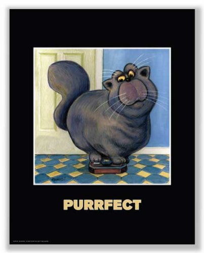 Bruce Teleky Purrfect by Kourosh 8.25"x8.25" Art Print Poster