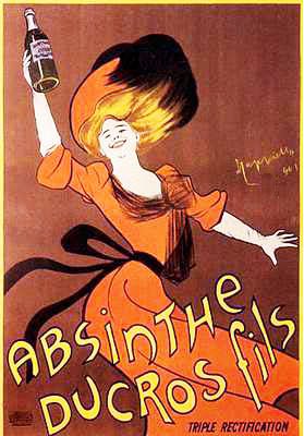 Absinthe Ducros Fils Red Bar Liquor by Leonetto Cappiello Vintage French Reproduction Print Poster (24 x 36")
