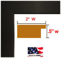 16x20 Custom Made to Order Matte Black PICTURE POSTER FRAME Solid Wood (2) Two inch WIDE MOULDING