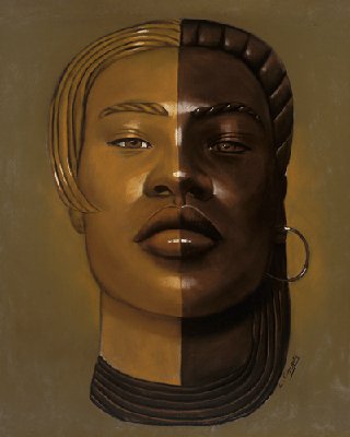 African Mask #29 by Laurie Cooper - 10 1/2 x 8 1/2 inches - Fine Art Print / Poster