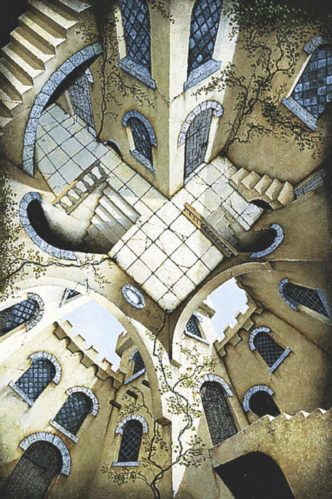 The Courtyard - Fantasy Poster (Size: 24'' x 36'') Poster Print by Irvine Peacock, 24x36