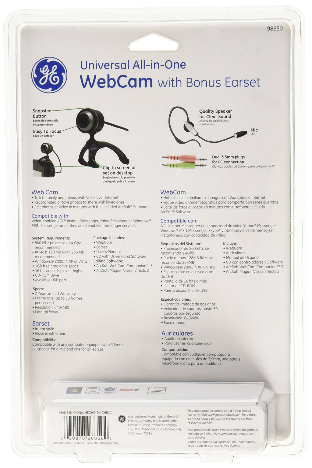 GE 98650 Webcam and Headset Kit