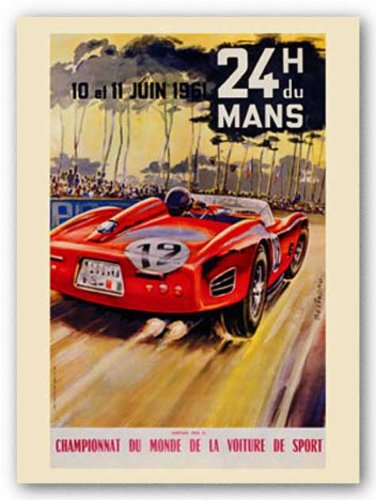 24 Heures du Mans, 1961 - Giclee by Beligond 20"x14" Art Print Poster