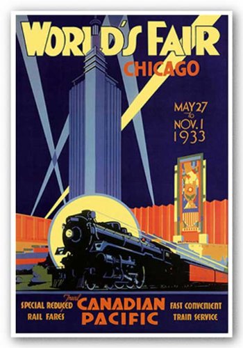 World's Fair Chicago, 1933 - Giclee by Norman Fraser 17"x13" Art Print Poster