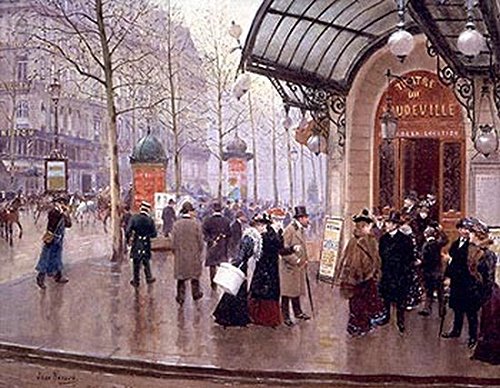Theatre du Vaudeville by Jean Beraud - 20 x 24 inches - Fine Art Print / Poster