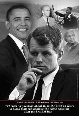 Barack Obama - Rfk Prophetic Quote, 1968 - Poster by Tonya Jones (13 x 19)