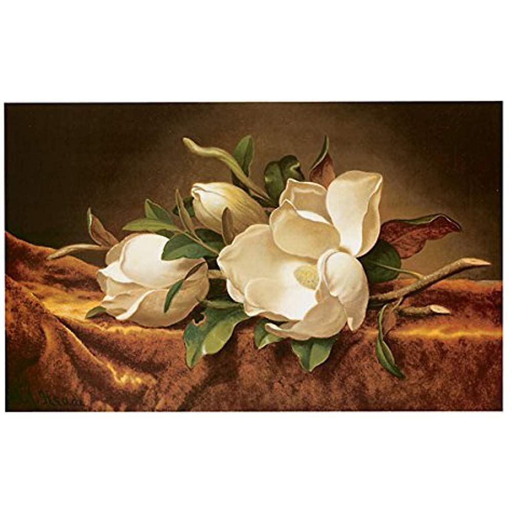 Magnolia Flower On Gold Velvet Cloth - Poster by Martin Johnson Heade (36 x 24)
