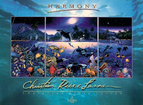 Picture Peddler Harmony Christian Riese Lassen Print Ocean Dolphins Whales Poster 35.25x26