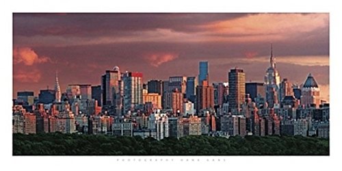 artworkforless.com Sunrise Over New York Skyline by Hank Gans - 19 3/4 x 39 1/2 inches - Fine Art Print/Poster