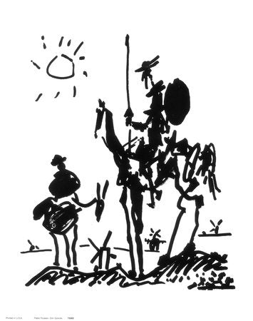 Don Quixote by Pablo Picasso - 14 x 11 inches - Fine Art Print / Poster