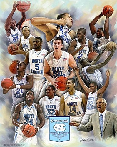 Roy's Boys (Carolina Basketball) by Wishum Gregory, 11x8.5 Inches, Black Frame C