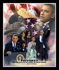 Wishum Gregory Victory: Barack Obama Commemorative Art Print, 10x8 Inches, Black Frame