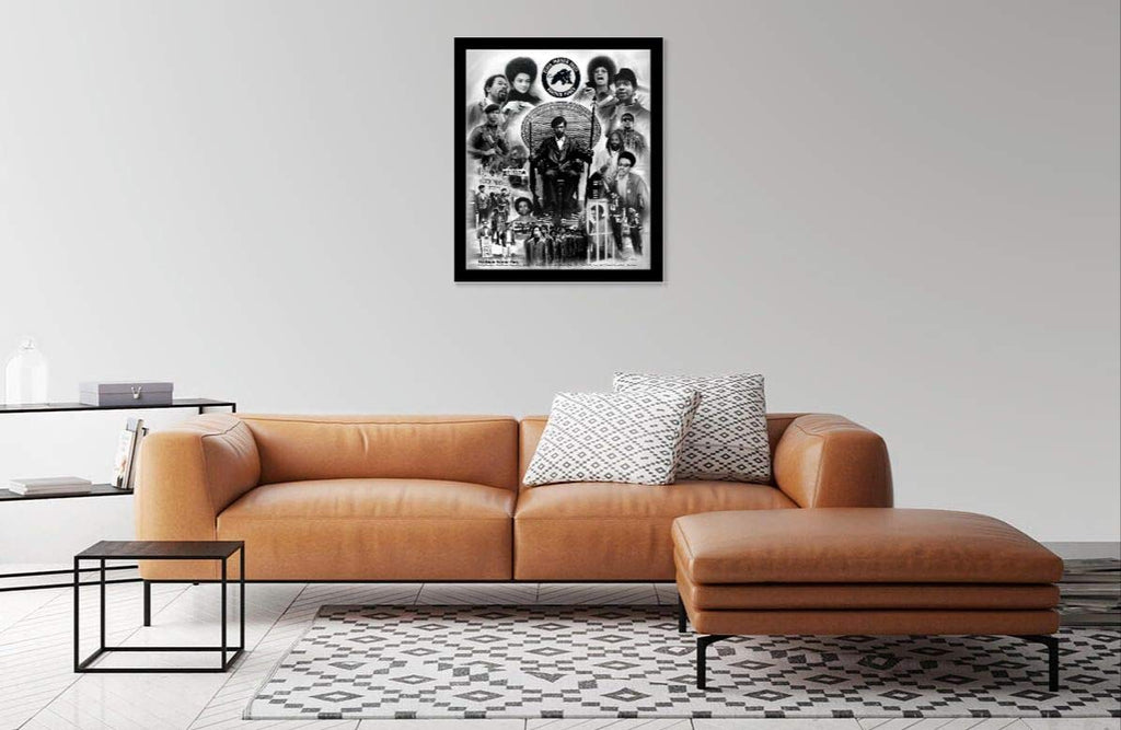 The Black Panther Party for Self Defense by Wishum Gregory (28x24 inches - Framed Art Print - Black Frame)