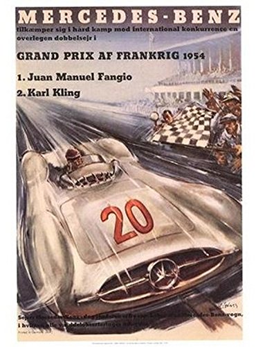 artworkforless.com Mercedez Benz, French Grand Prix, 1954 by Anonymous - 27 x 18 1/2 inches - Fine Art Print/Poster