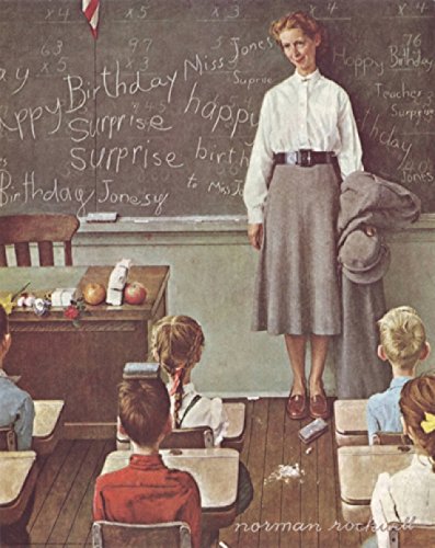 Happy Birthday, Miss Jones Poster Print by Norman Rockwell (11 x 14)