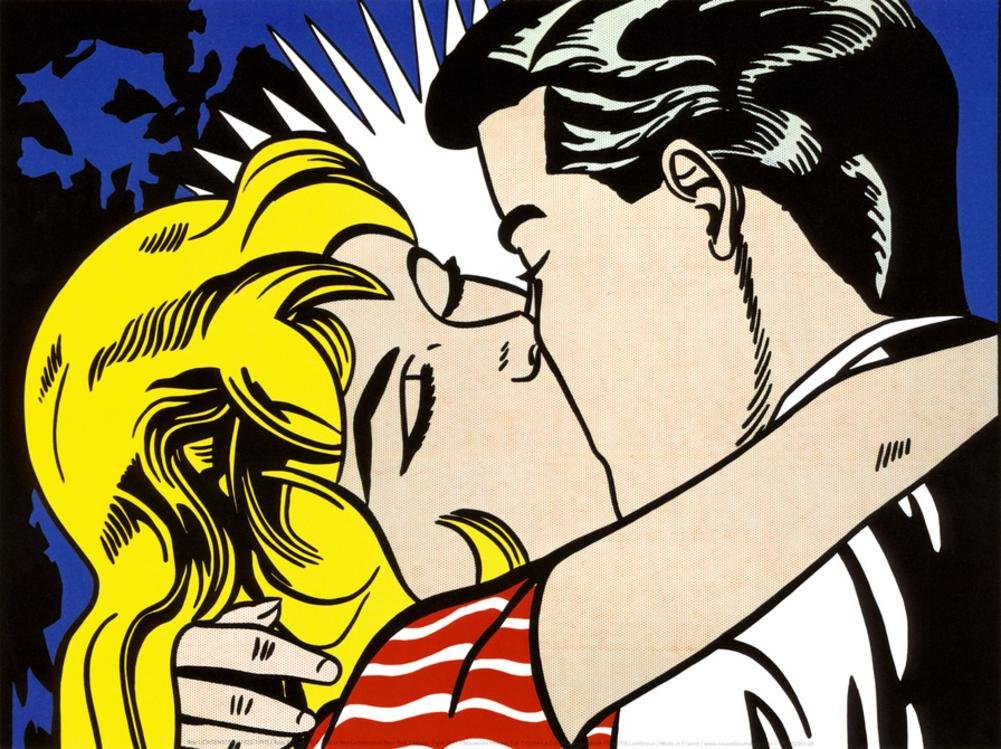 Kiss II, c.1962 Art Print Art Poster Print by Roy Lichtenstein, 16x12