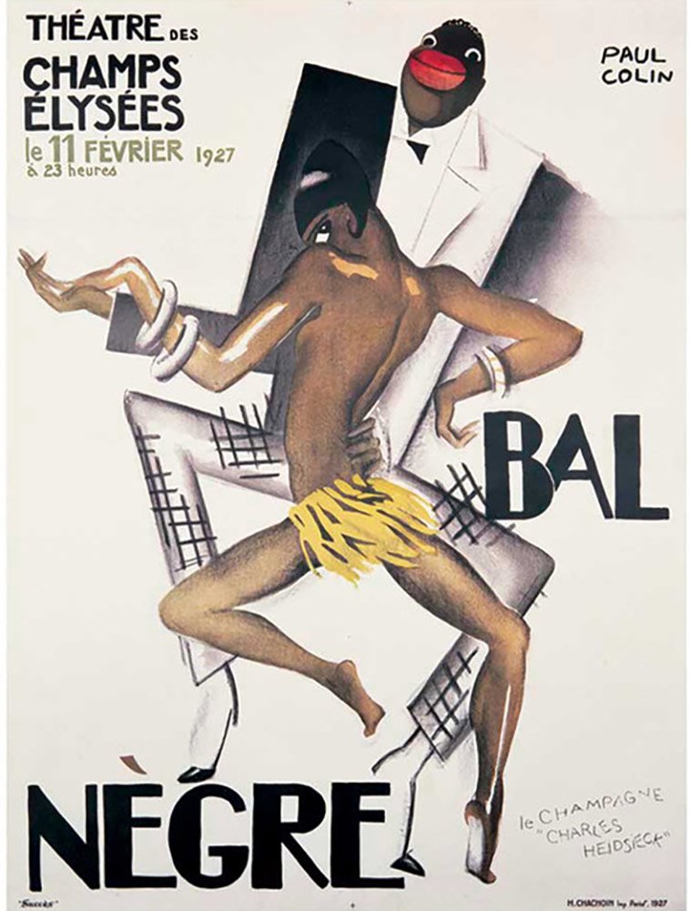 Bal Negre by Paul Colin Josephine Baker African-American Jazz Singer Vintage Advertising Art Deco Poster (27.5 x 38)