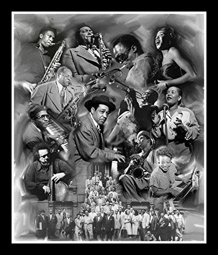 Wishum Gregory All That Jazz (A Tribute to The Jazz Legends) (11x8.5 inches - Framed Black Historical Art Print)