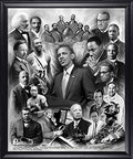 Framed Great African American Men by Wishum Gregory, Obama Malcolm X Marshall MLK Jr. Finished Size: 24x28