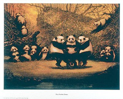 Panda's Dance - Poster by R.V. Schwedler (31 x 25)